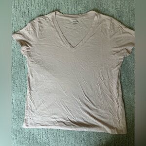 Madewell whisper cotton v neck tee shirt size large blush
